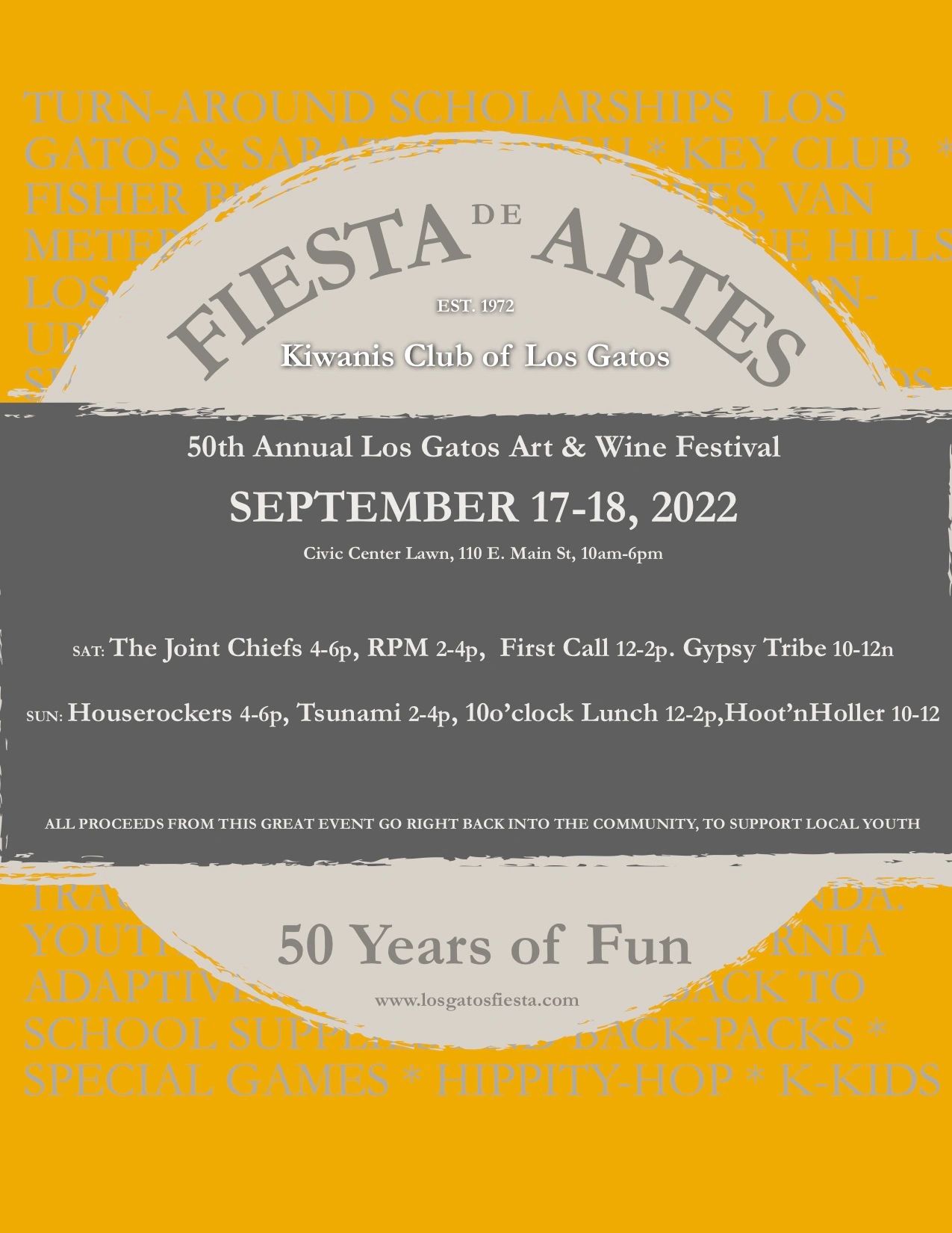 Los Gatos Fiesta de Artes Art & Wine Festival, Live Music